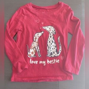 5/$25 Girls Size 4T Oshkosh B'gosh Love My Bestie Graphic T-Shirt Long Sleeve